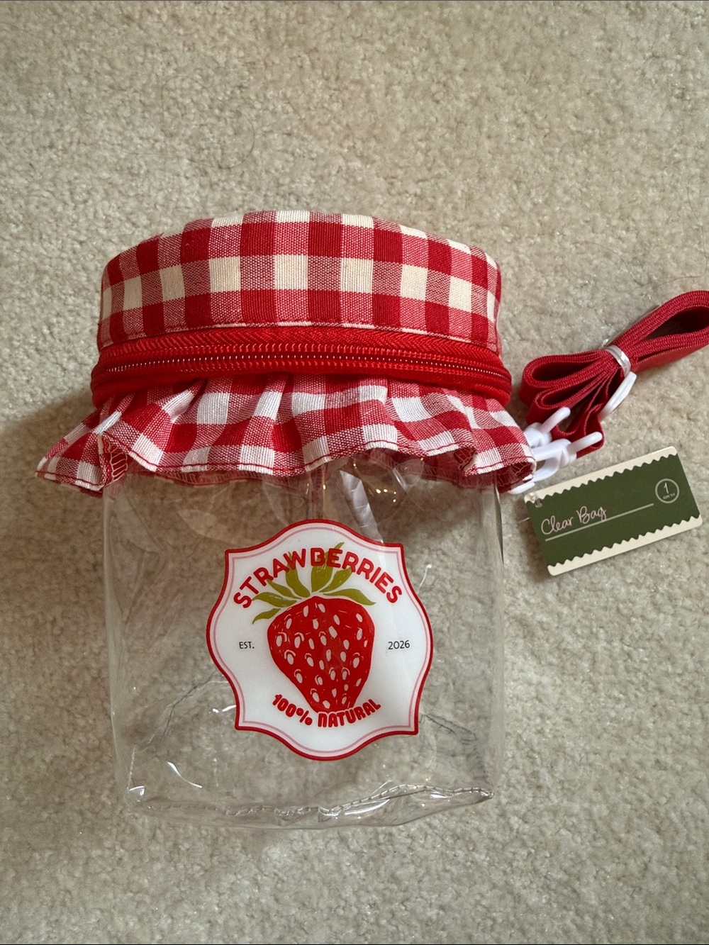 Strawberry Clear Zipper Bag! Target Bullseye Playground